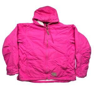 CE Schmidt Workwear Duck Canvas Hooded Sherpa Lined Jacket Womens XL Hot Pink